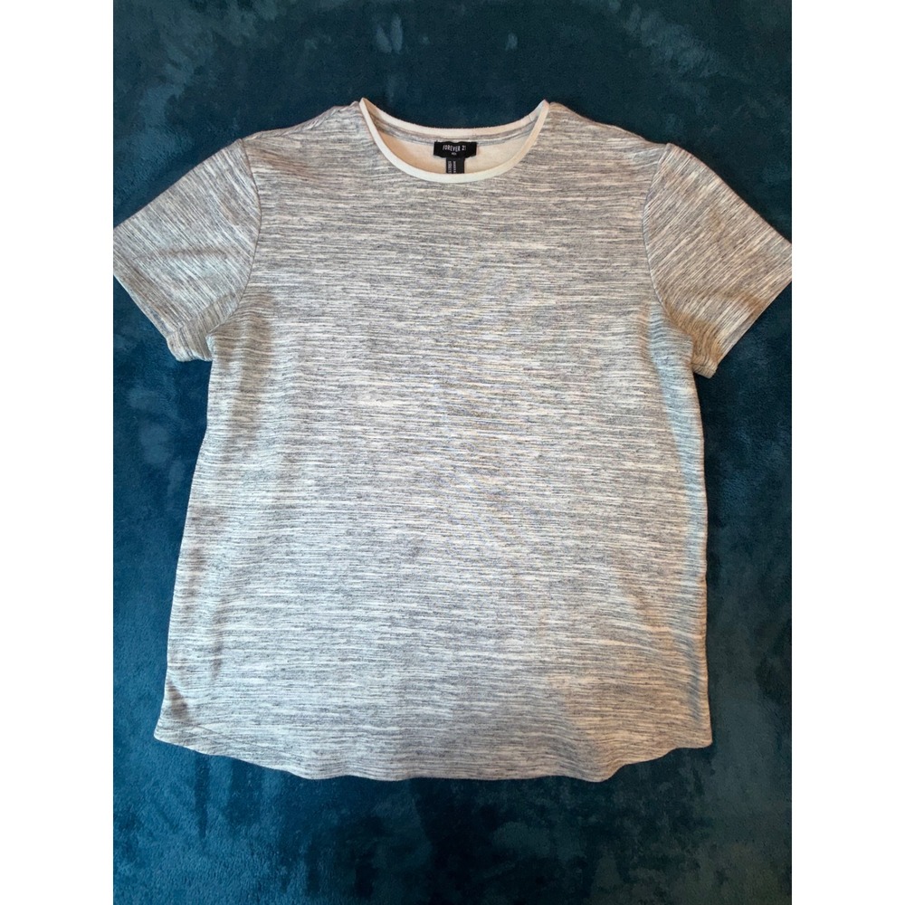 Forever 21 Men Grey Space Dye Short Sleeve Crew Neck T-Shirt Size Medium